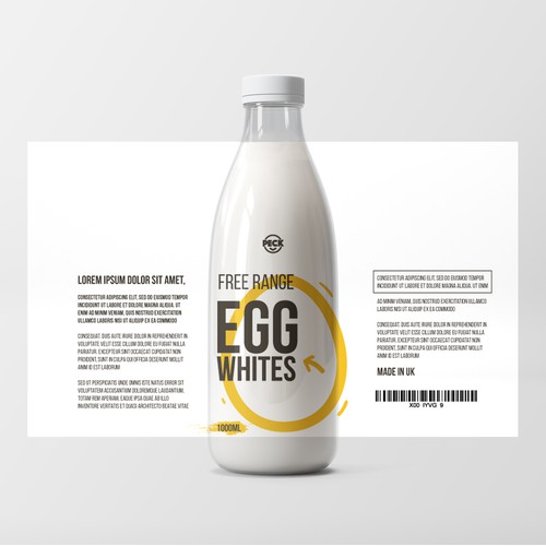 Modern Minimal Packaging Design for Bottled Egg White Product