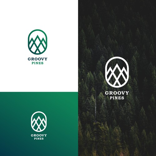 Groovy Pines Logo Design