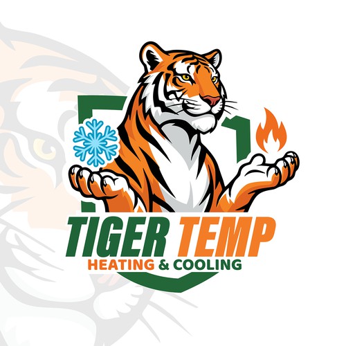 Cartoon Tiger logo for heating and cooling company