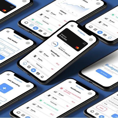 BudgetIo UI design for Budget App