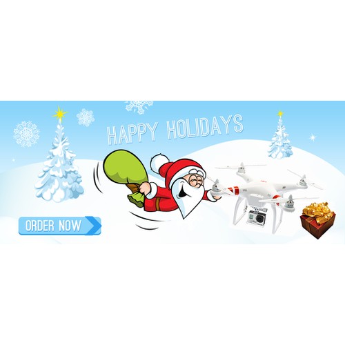 Create a fun holiday season banner add for ProFotoUAV