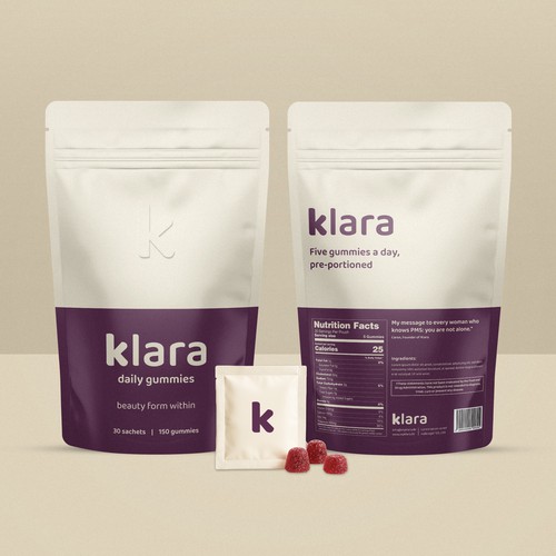 Plum and Cream Packaging Design for a Debut Kickstarter Wellness Brand