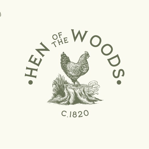 Organic Restaurant Logo for Hen of the Woods