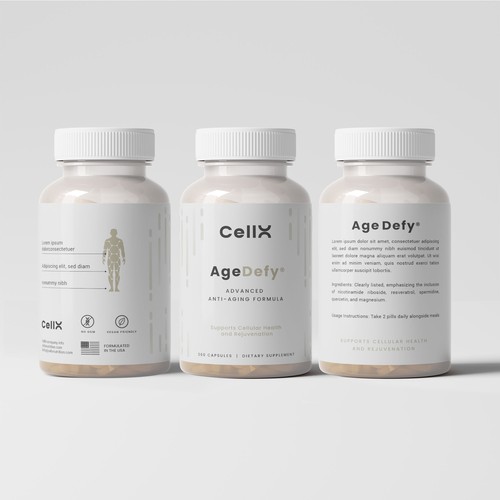 Label Design for Anti Aging Supplement bottle