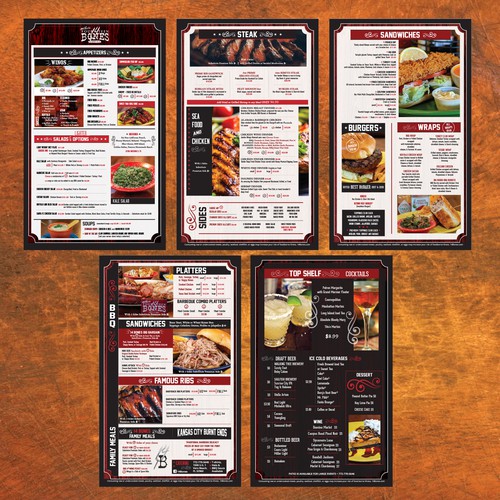 14 Bones Menu Design
