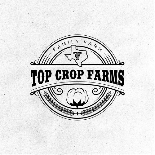 cotton and wheat farm logo