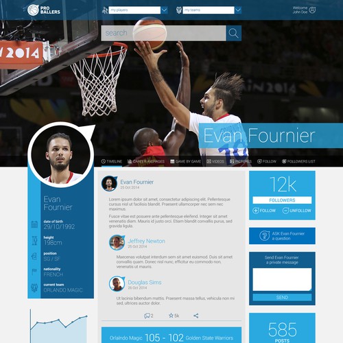 Website concept for Pro Ballers