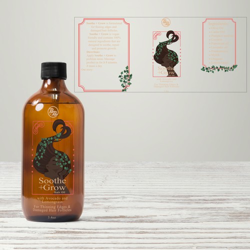 Label concept for hair oil