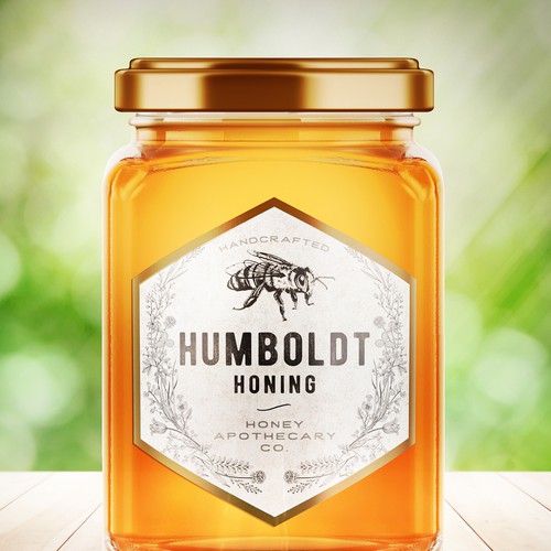 Golden label for Humboldt Honey