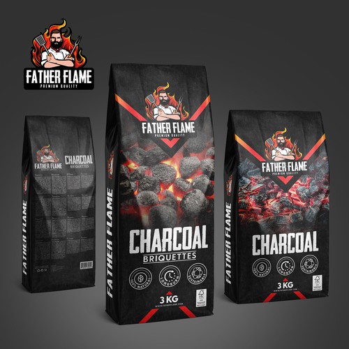 Packaging Design for Father Flame Charcoal