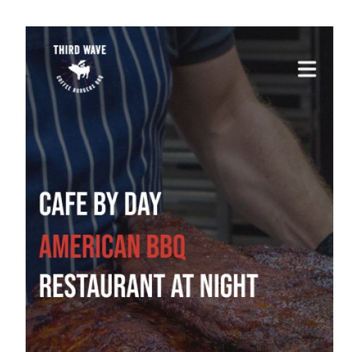 Website concept design for American BBQ Restaurant