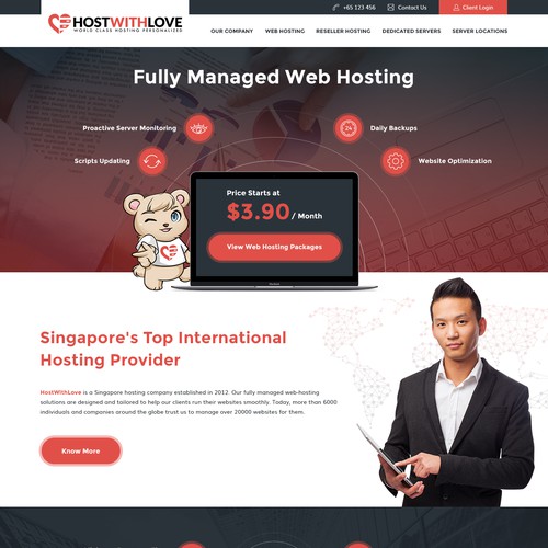 Website concept for Host with Love