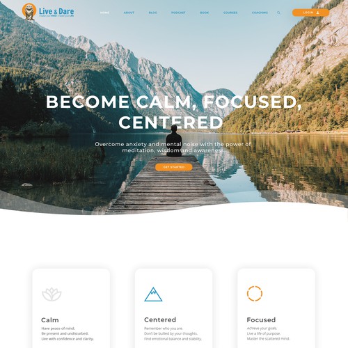 Design concept for meditation website 
