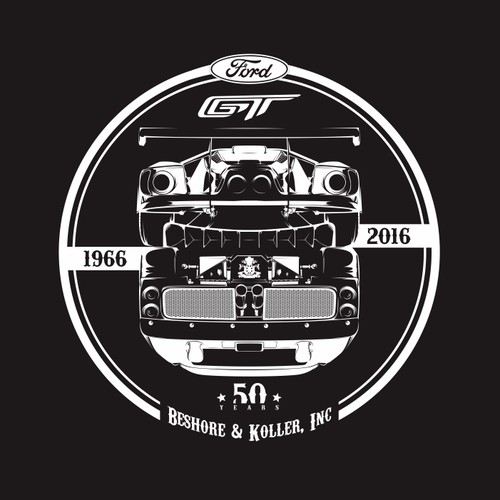 Automotive Tee Shirt - 2016 Ford GT 50 year Lemans Anniversary
