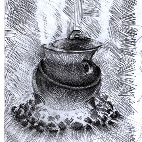 Create a Black and White Illustration for a Salsa Label