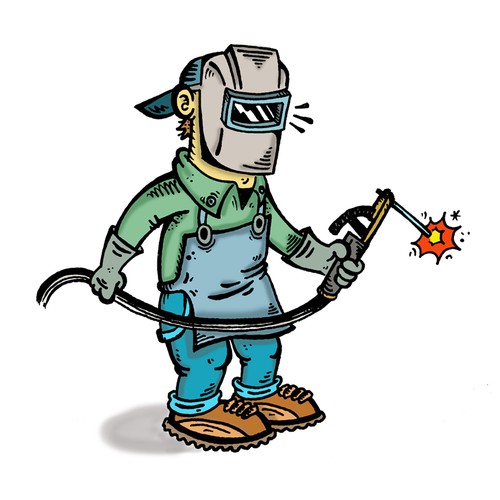 DTRAINS Welder Cartoon Character