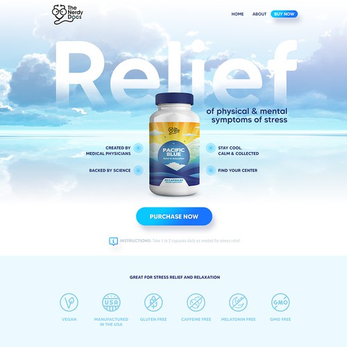 Landing page for supplement company