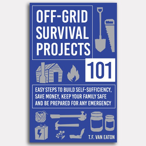 Unique, retro cover for survival projects book