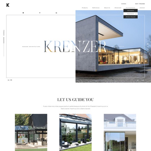 Krenzer - Web redesign for architecture company 