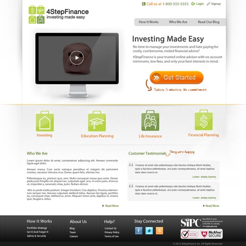 website design for 4StepFinance