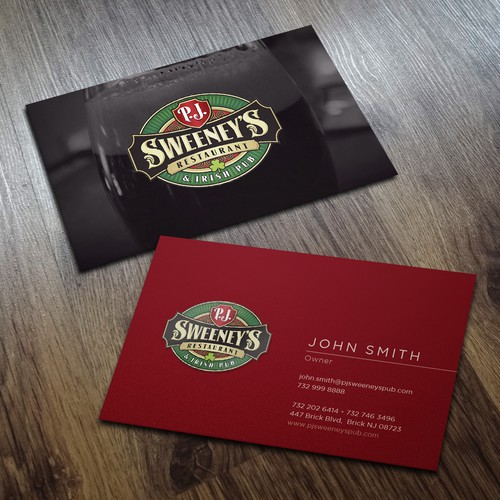 Irish Pub Business Card Design