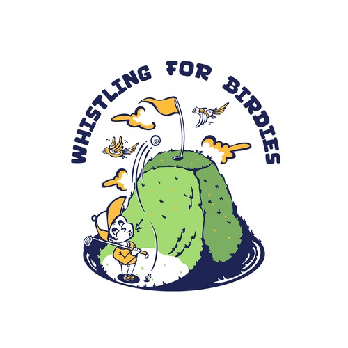 Playful Golf Logo – "Whistling for Birdies"