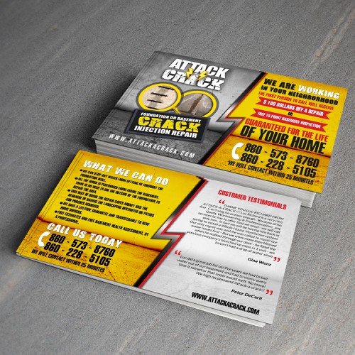 Help Attack A Crack with a new postcard or flyer