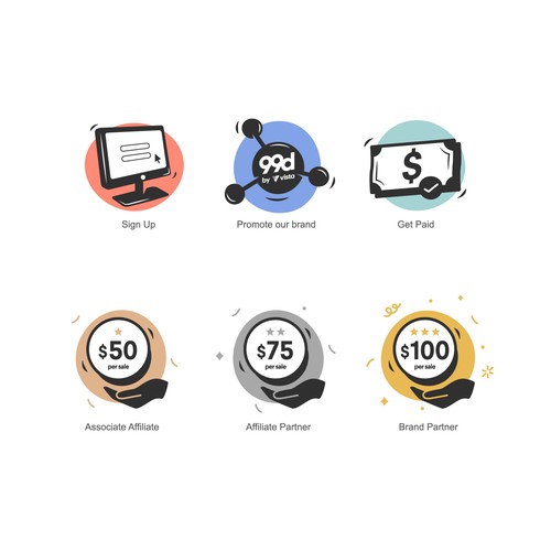 Refreshed Icon set for 99d affiliates