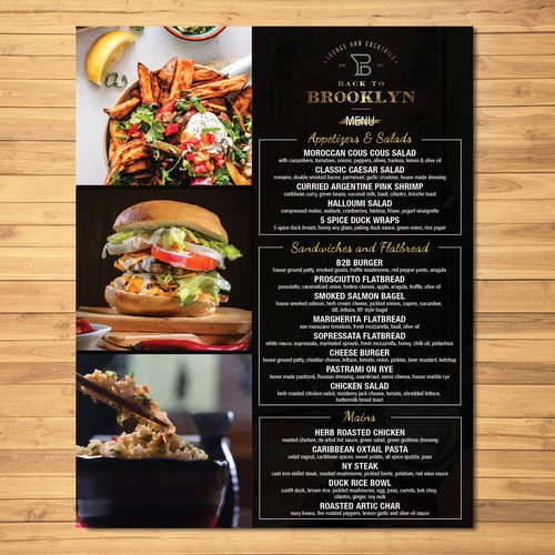 take out menu card design