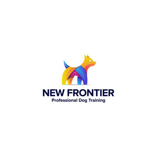 modern colorful dog logo design