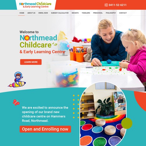 Childcare Website layout design