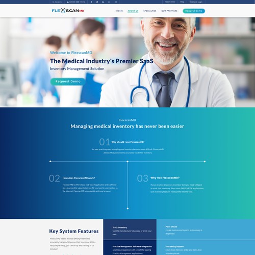 Home page for Medical technology website