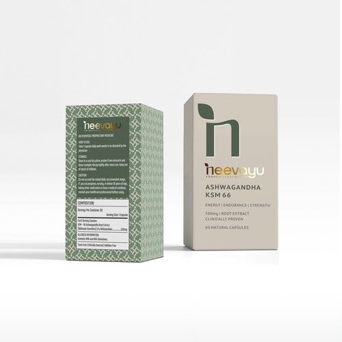 Minimalist packaging for a Ayurvedic and Botanical Supplement Brand