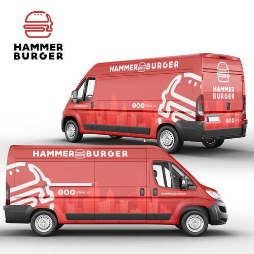 Hammer Burger Full Van Wrap Design