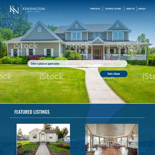 Web page for Real Estate.