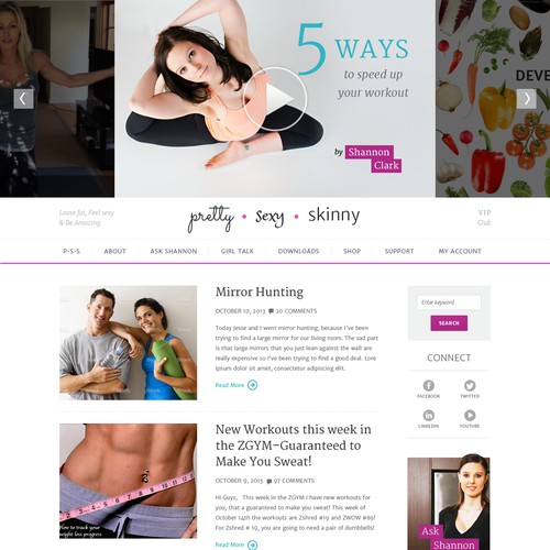 Create custom wordpress design for PrettySexySkinny.com