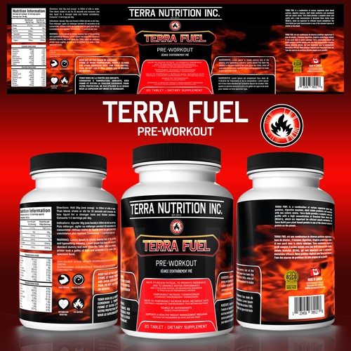 Create captivating package design for a new plant based thermogenic booster and pre workout formula