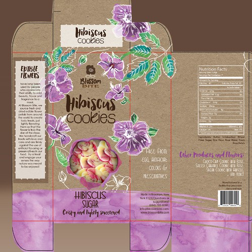 BEAUTIFUL PACKAGE DESIGN FOR HIBISCUS COOKIES