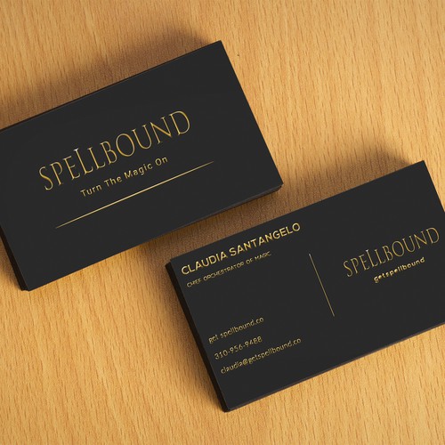 Foil Golden text Business Card