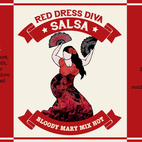 Red Dress Diva Salsa Product Label