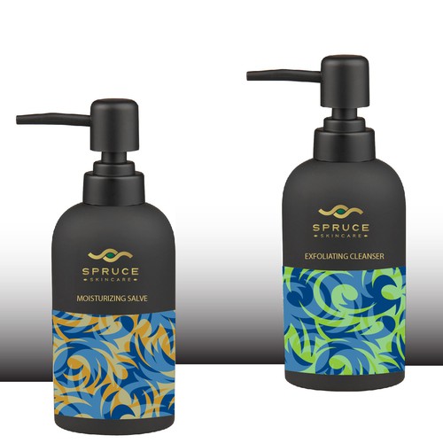 Create a masculine, sexy, and eye-catching product packaging for men's skincare products
