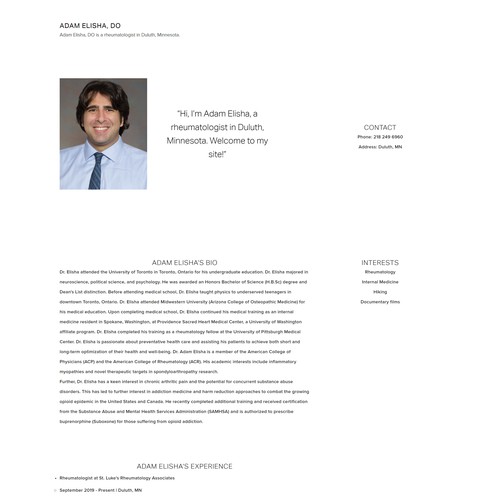 Strong resume site for doctor