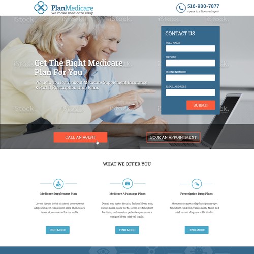 Medicare landing page design - contest entry