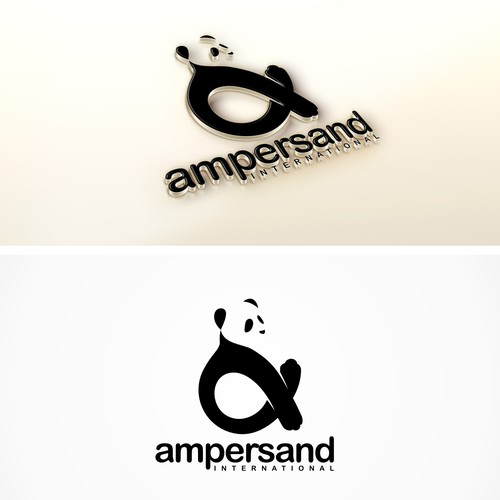 Create Asian logo design combining an Ampersand (&) and a Panda