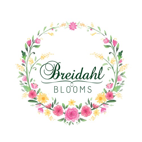 beautiful and colourful logo for a bespoke florist