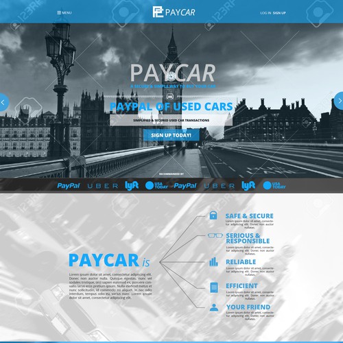 Create a Website design for a paypal competitor for used cars andmotor bikes (price is guaranteed)