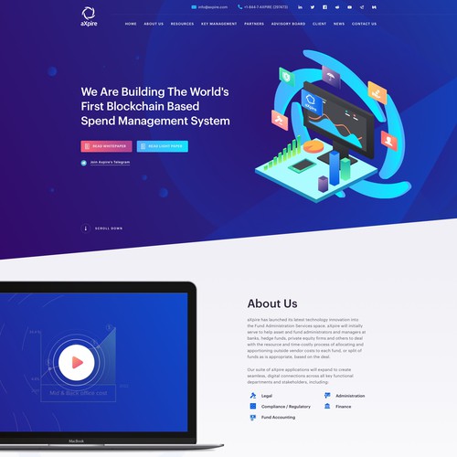 Homepage Design for Cloud-based and AI-enabled blockchain spend management company
