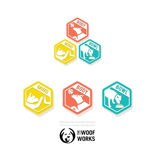 Connectible Icon Design for the Woof Works