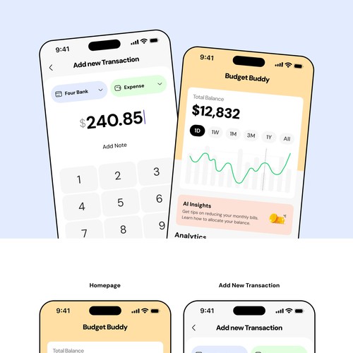 Mobile App Design for budgeting app