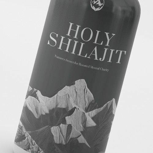 "Holy Shilajit" 250 ml bottle label design
